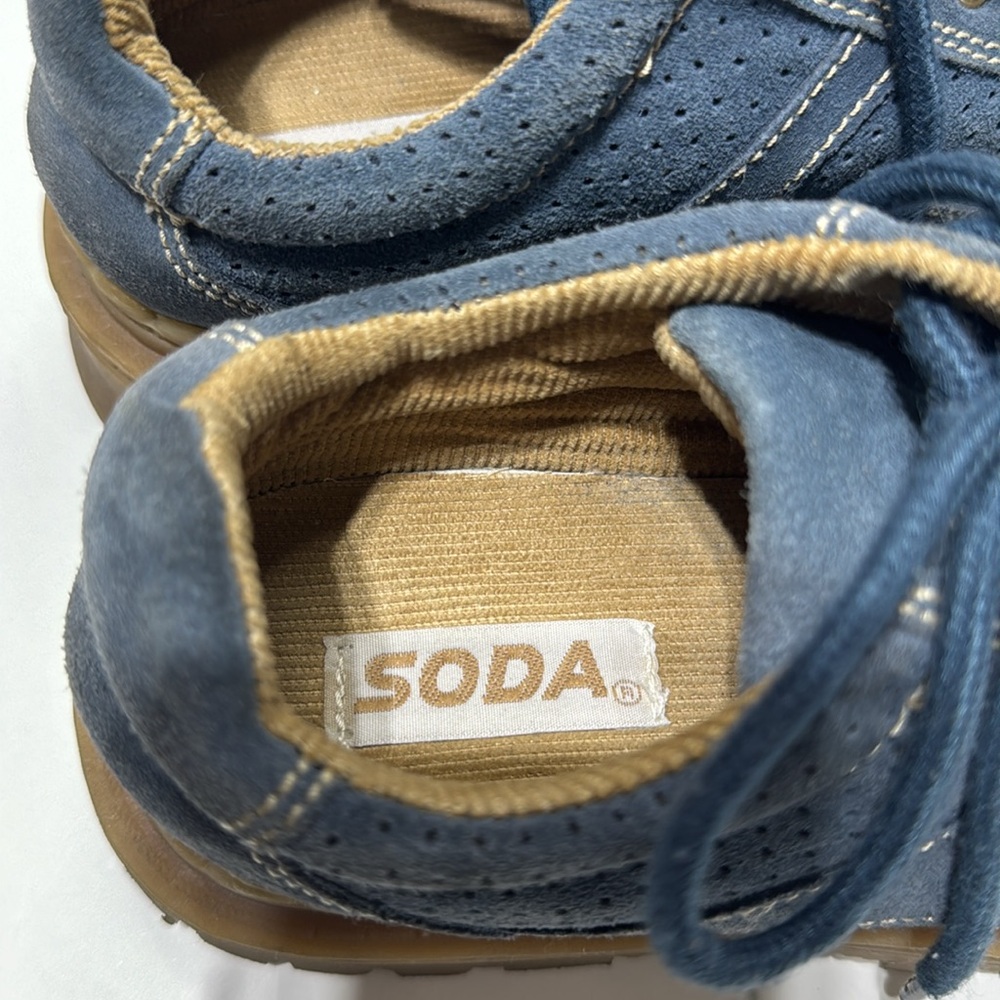 Soda platform lace up shoes denim blue size 5.5 - Picture 4 of 5